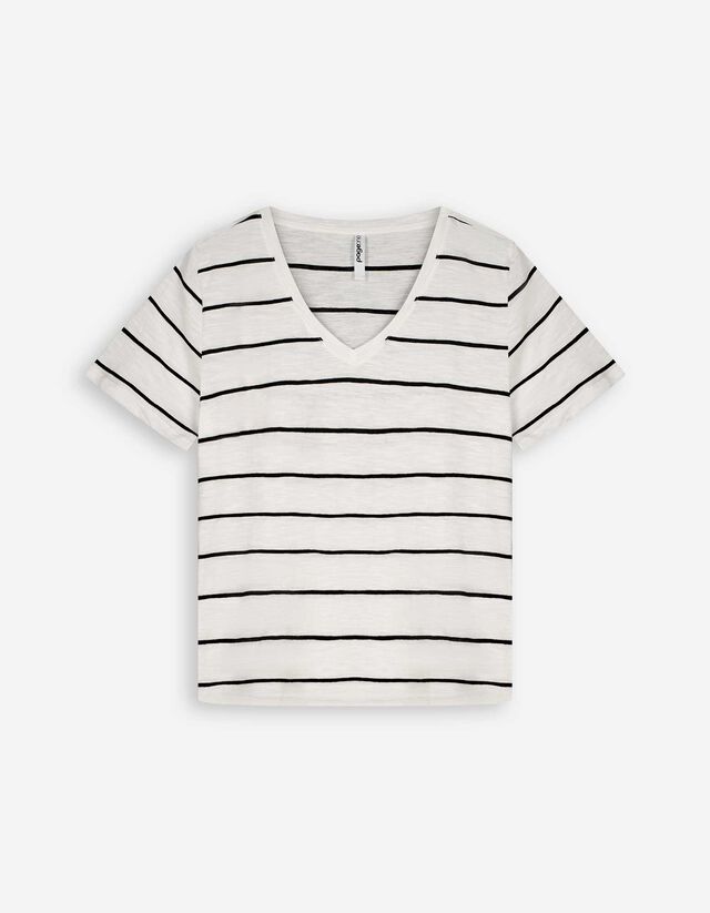 T-shirt - Scollo a V - bianco
