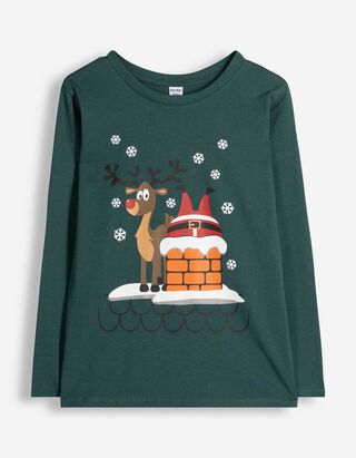 Langarmshirt - Christmas - Dunkelgr&uuml;n