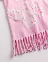 Shirt - Ausgefranste Abschl&uuml;sse - Rosa