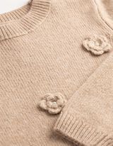 Pullover - 3D-Applikation - Beige
