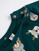 Longsleeve - Print all-over - donkergroen