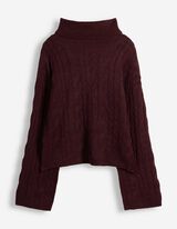 Pullover - Zopfstrick - Lila