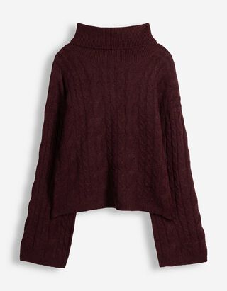 Pullover - Zopfstrick - Lila