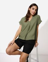 Blusenshirt - einfarbig - grün