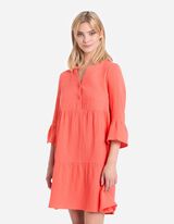 Blúzkové šaty - Mušelín - svetlocervena