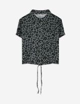 Bluse - Allover-Muster - grün