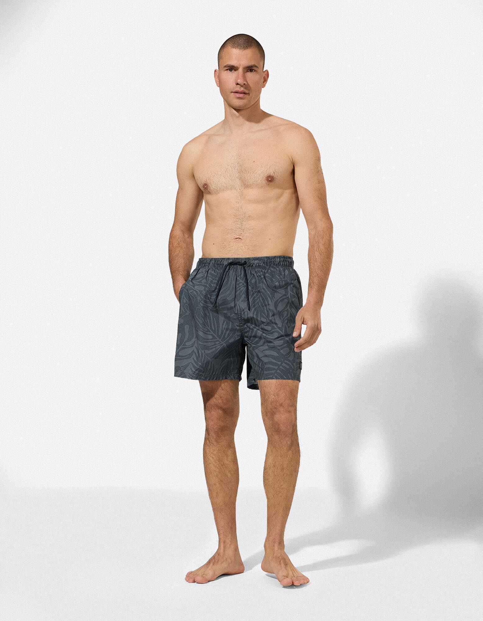 Badehose - Print - dunkelgr&uuml;n