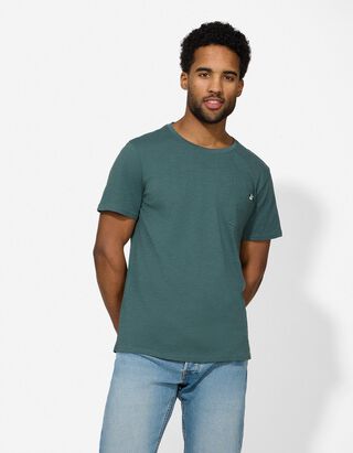 T-Shirt - Brusttasche - dunkelgr&uuml;n