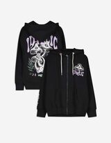 Sweatjacke - R&uuml;ckenprint - schwarz