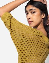 Strickpullover - Fledermausärmel - grün