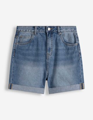 Jeansshorts - Mom Fit - blau