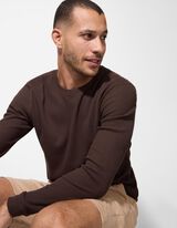 Bluză de corp cu mânecă lungă - Regular Fit - Maro inchis