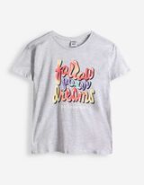 T-Shirt - Frontprint - hellgrau