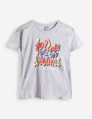 T-Shirt - Frontprint - hellgrau