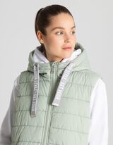 Lange Weste - Kapuze mit Tunnelzug