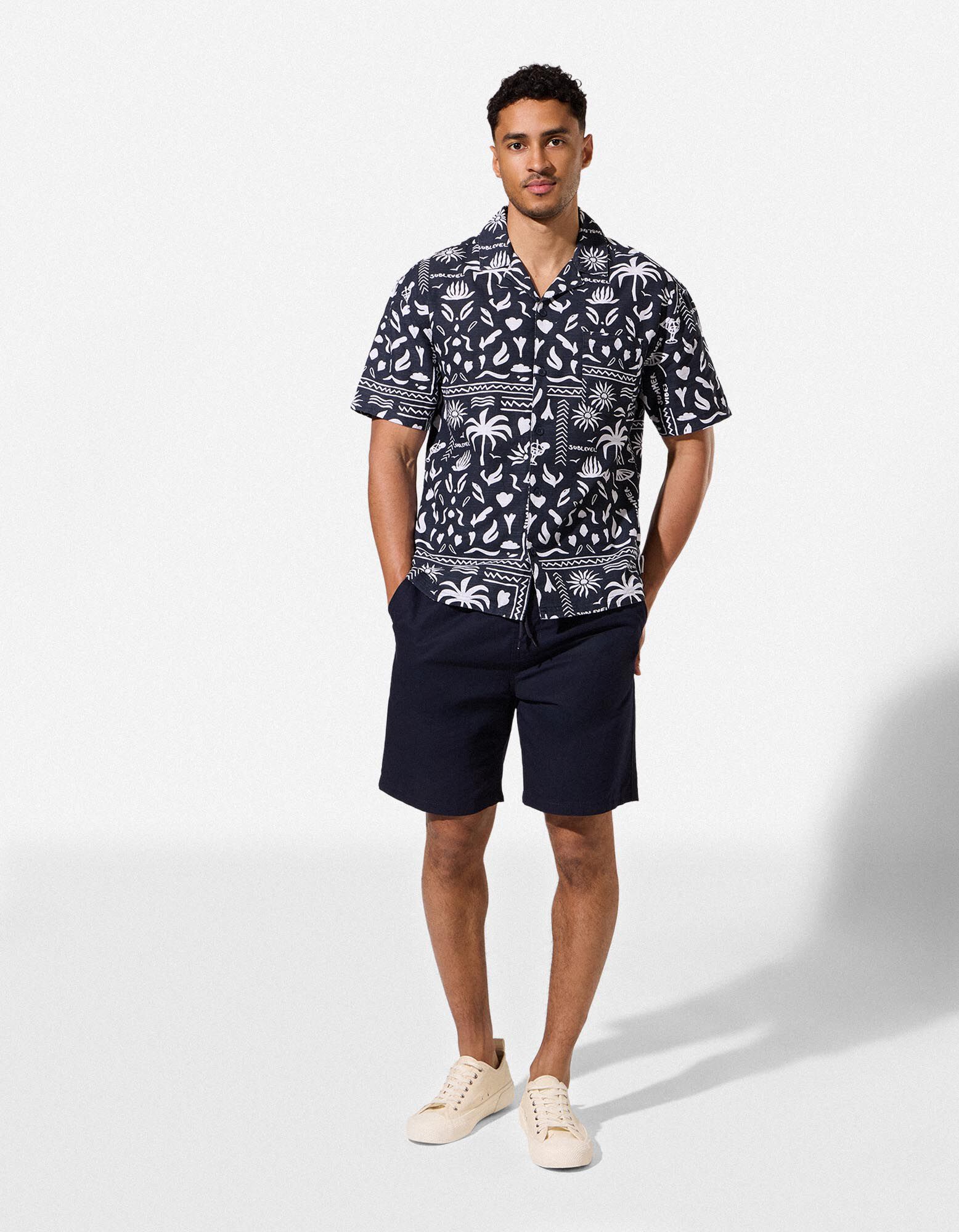 Chemise - Imprim&eacute; all-over - bleu fonc&eacute;