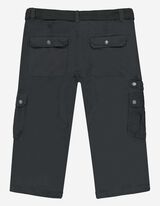 Pantaloni scurți cargo - Buzunare patch - Gri inchis