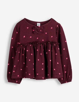 Blouseshirt - Cr&ecirc;pe - Donkerrood