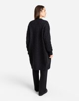 Cardigan lungo - Effetto lana - nero