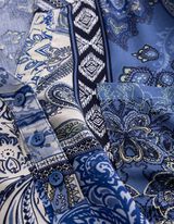 Blusenshirt - Allover-Print - blau