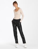 Pantalone za džoging - Visoki struk - crno