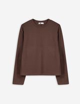 Pullover - Baumwoll-Mix - dunkelbraun