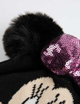 Muts met pompon - Minnie Mouse - zwart