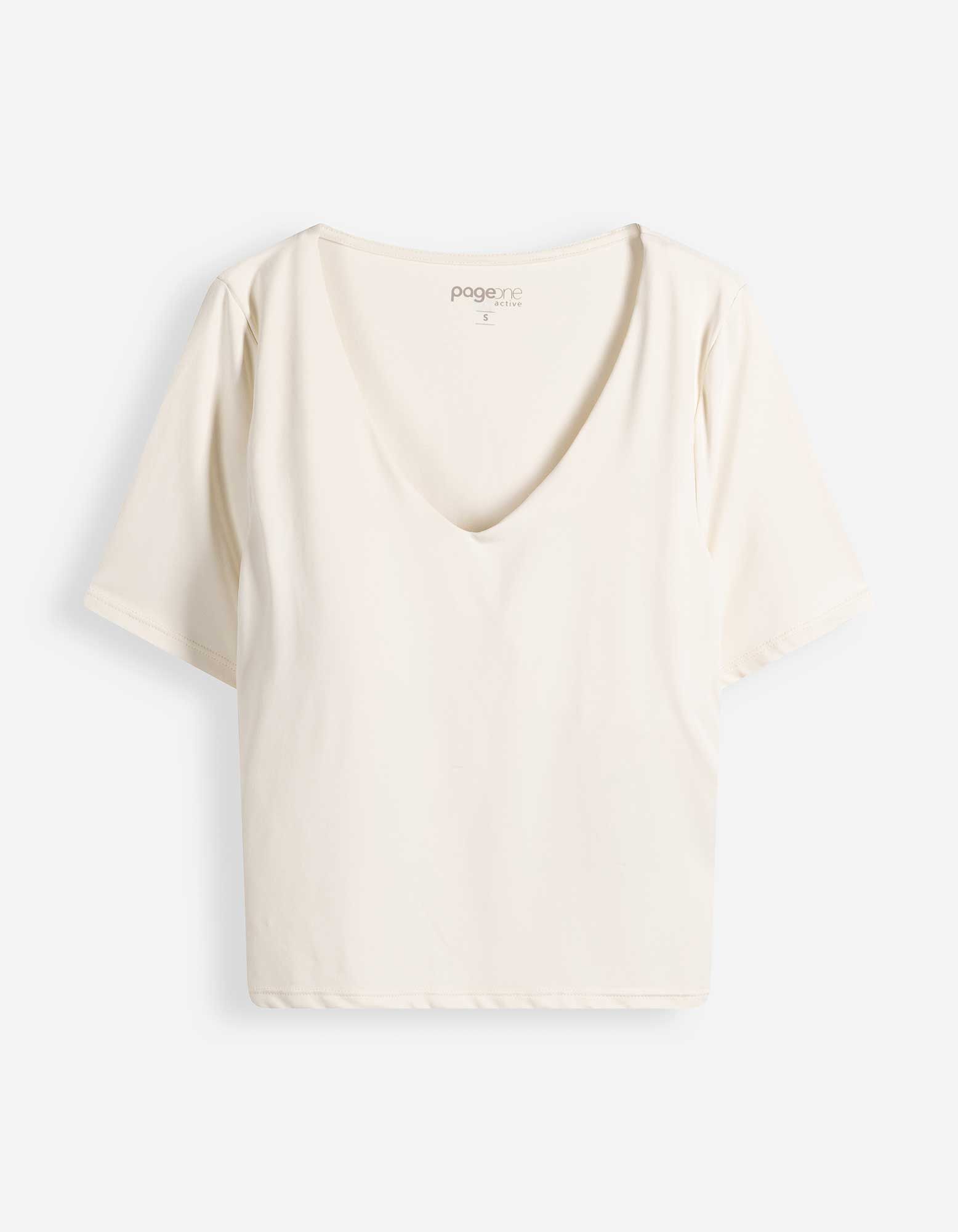 T-Shirt - Stretchanteil - Off-White