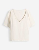 T-Shirt - Stretchanteil - Off-White