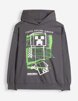 Mikina s kapuc&iacute; - Minecraft - Tmavě &scaron;ed&aacute;