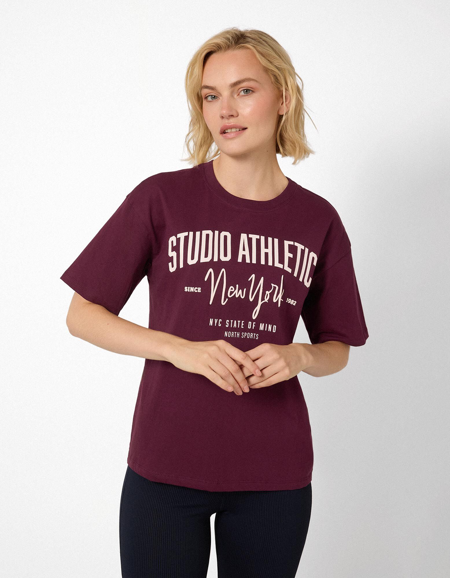 T-shirt - Katoen - Donkerrood