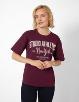T-shirt - Katoen - Donkerrood