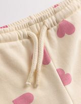 Jogginghose - Allover-Muster - beige