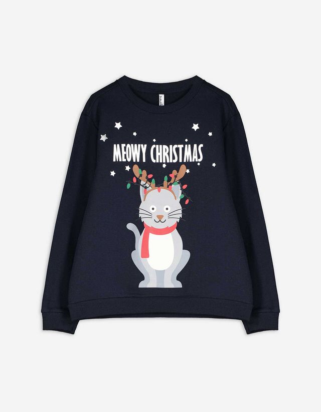 Felpa - Natale - blu scuro