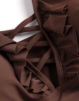 Costum de baie - Volane - Maro