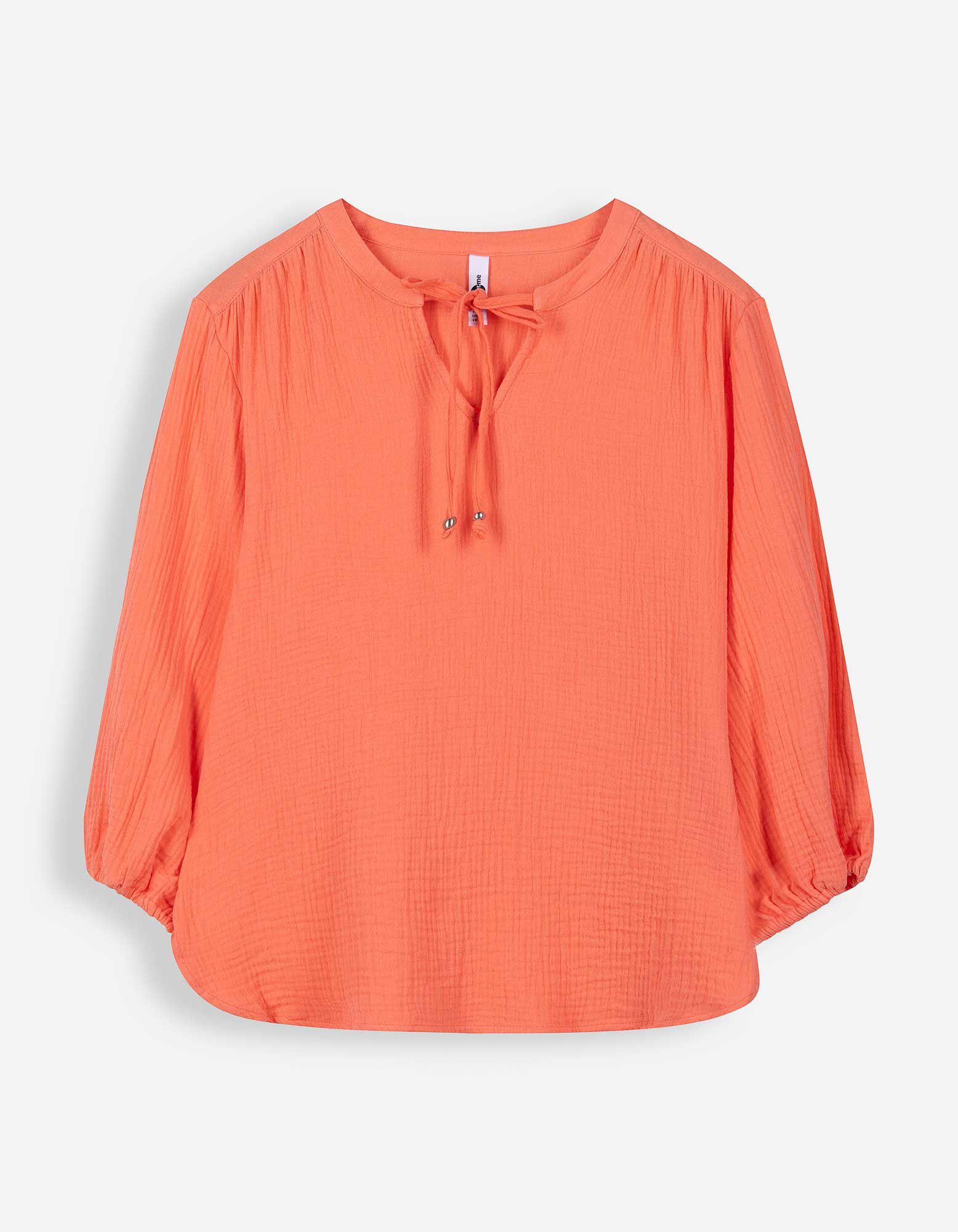 Bluse - einfarbig - Orange