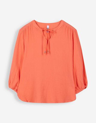 Bluse - einfarbig - Orange