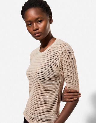 Sweter z dzianiny - Mieszanka bawełny - bez