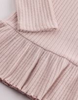 Ensemble t-shirt &agrave; manches longues et leggings - Tissu brillant - ros&eacute; tendre 