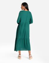 sukienka midi - LENZING&trade; ECOVERO&trade; - ciemny zielony