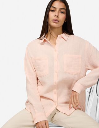 Bluse - einfarbig - rosa