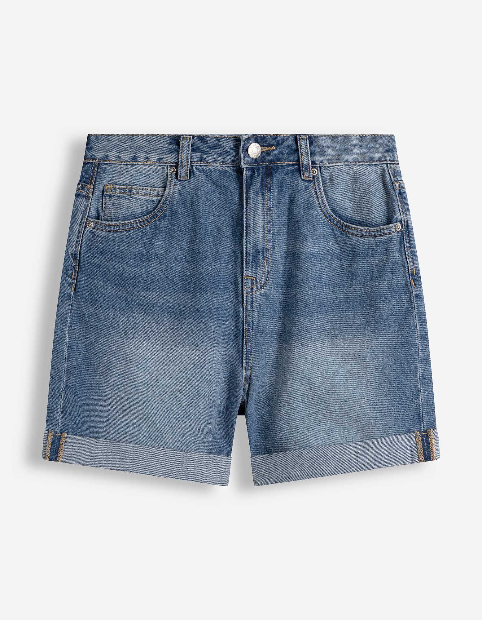 Jeansshorts - Mom Fit - blau