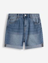 Jeansshorts - Mom Fit - blau