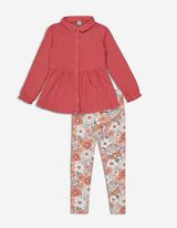 Set od haljine i tajica - muslin - pink