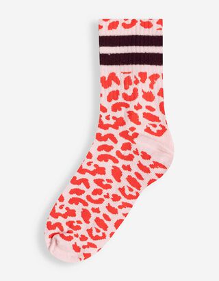 Tennissocken - Leopardenmuster - Rosa