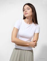 T-shirt - Slim Fit - bianco