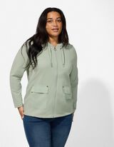 Felpa aperta - Misto cotone - grigio