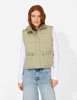 Steppweste - Cropped - dunkelgr&uuml;n