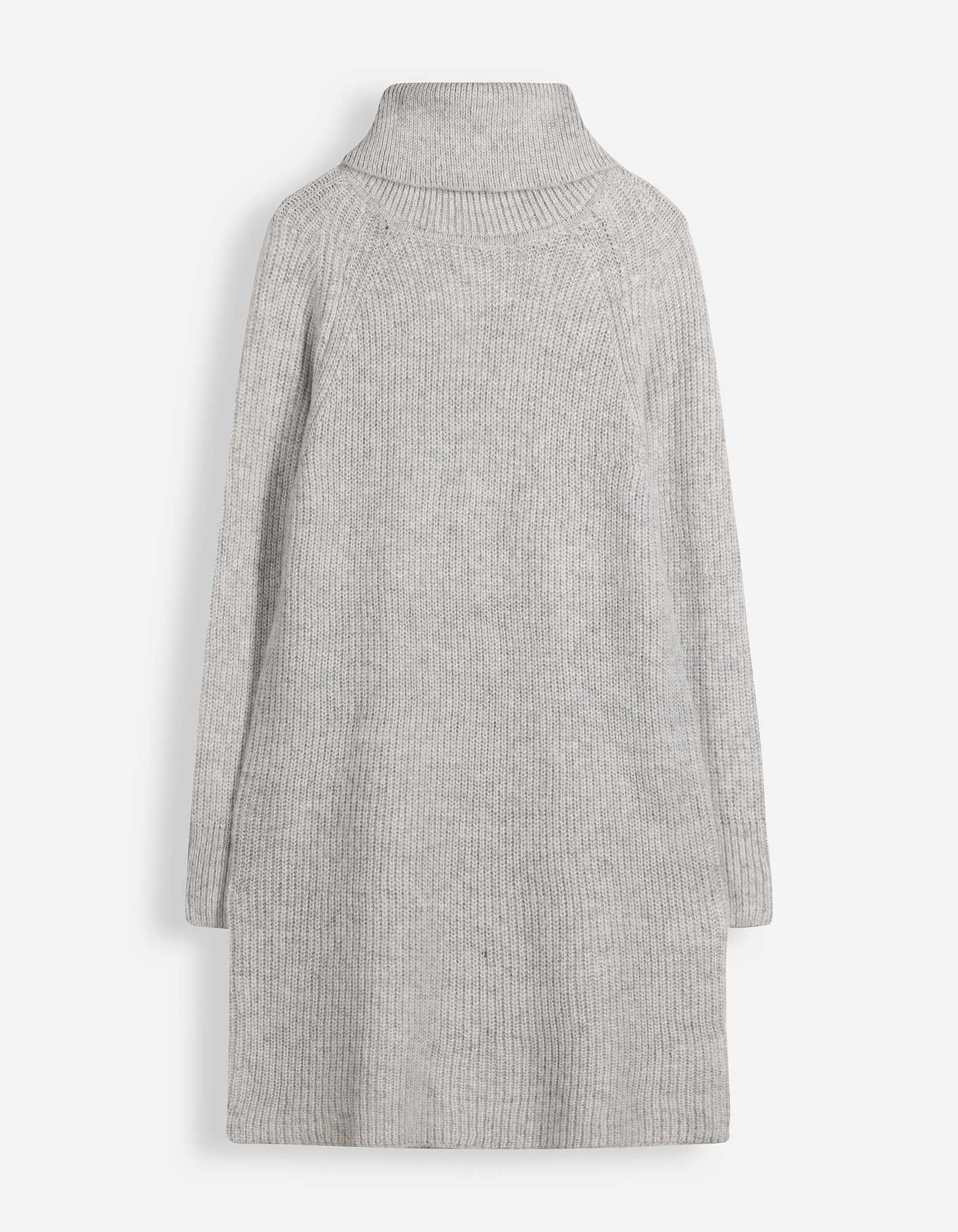Gebreide jurk - Metallic details - Lichtgrijs