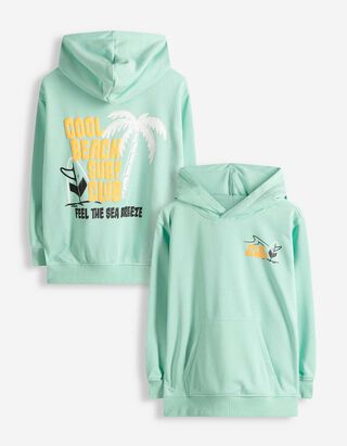 Sweatshirt - R&uuml;ckenprint - hellgr&uuml;n